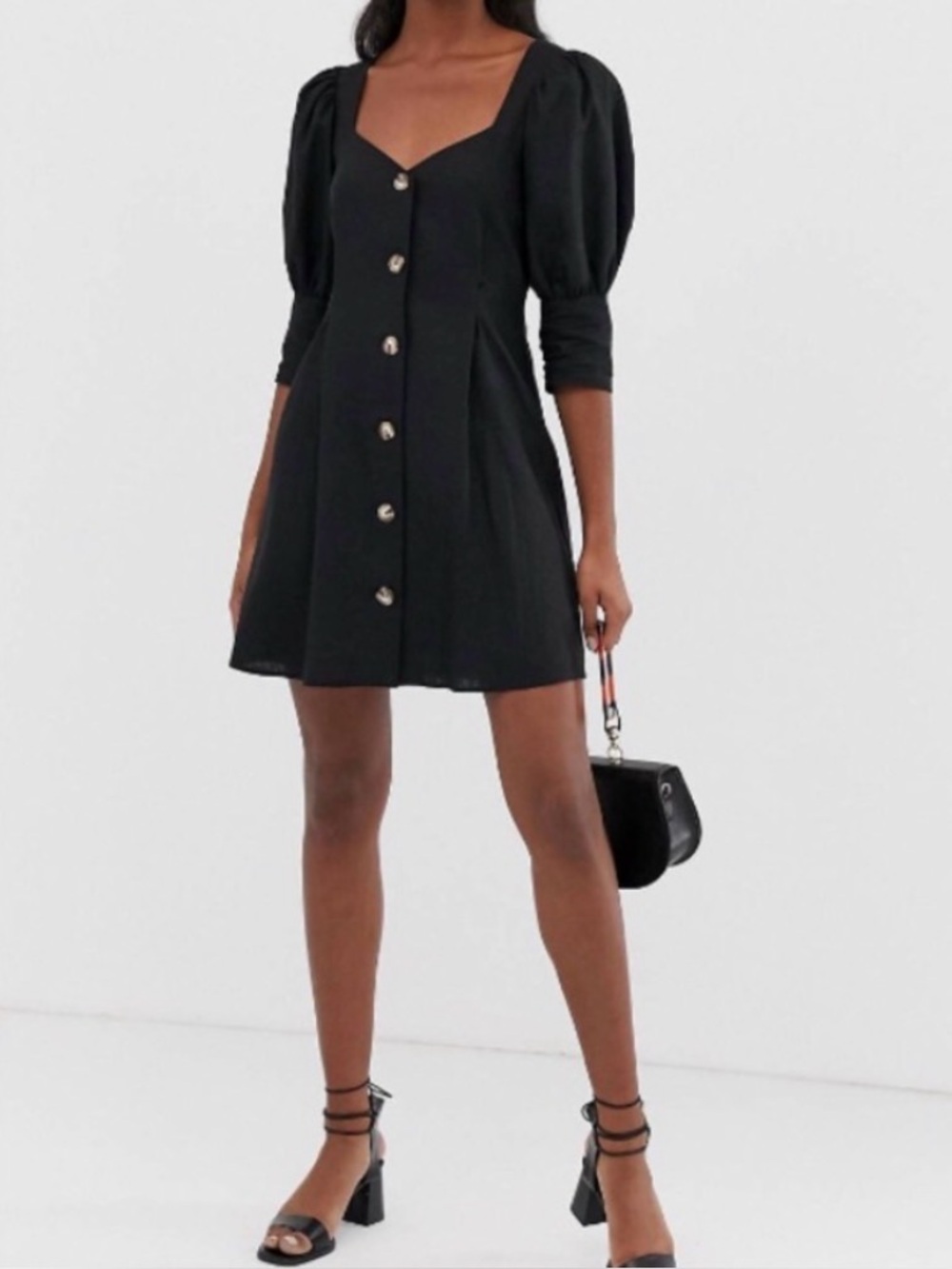 Black Mini Linen Dress, ASOS, US Plus Sz 18 2XL